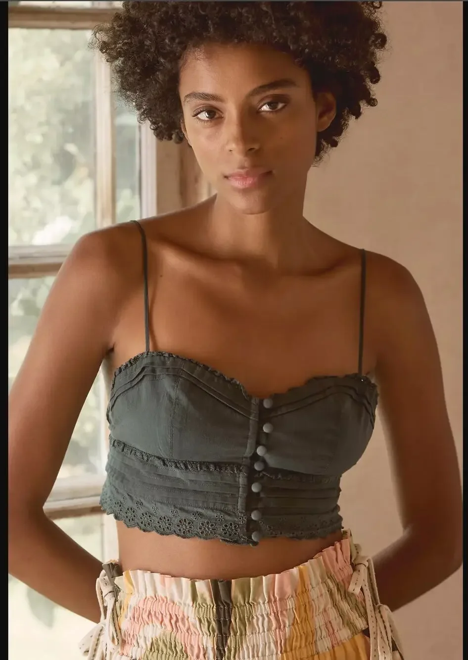 NWT Anthropologie Agua Bendita Ariel Cotton Crop Top - Medium
